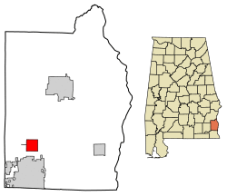 Location of Newville in Henry County, Alabama.