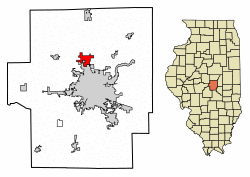 Location of Forsyth in Macon County, Illinois