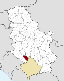 Location of the city of Novi Pazar within Serbia