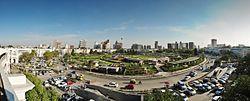 Panoramic view of inner circle and central park in Connaught Place