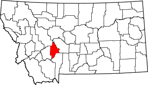Map of Montana highlighting Broadwater County