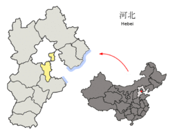 Location of Langfang City jurisdiction in Hebei