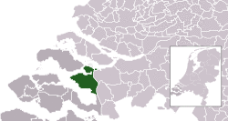 Highlighted position of Tholen in a municipal map of Zeeland