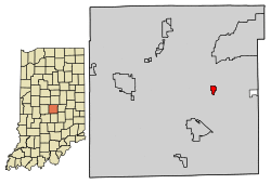 Location of Warren Park in Marion County, Indiana.