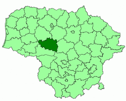 Location of Raseiniai district municipality within Lithuania