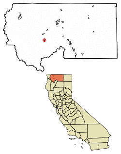 Location of Etna in Siskiyou County, California.