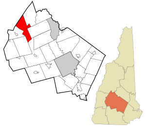 Location in Merrimack County and the state of New Hampshire.