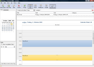 Mozilla Sunbird main window running under Windows Vista