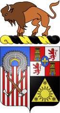 Coat of arms of the U.S. 10th Cavalry Regiment with external ornament.svg