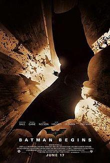 Batman hovers over the film's title as the principle actors are listed.