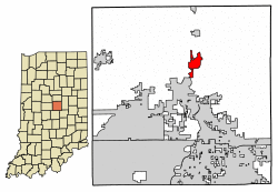 Location of Cicero in Hamilton County, Indiana.