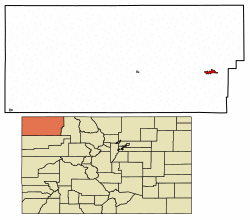 Location of Craig in Moffat County, Colorado