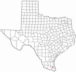 Location of San Perlita, Texas