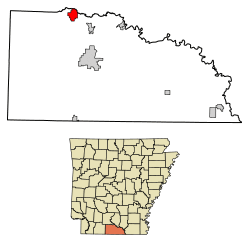 Location of Smackover in Union County, Arkansas.