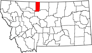 Map of Montana highlighting Liberty County