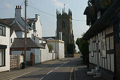 Shawbury parish church from the village centre.jpg