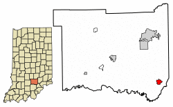 Location of Crothersville in Jackson County, Indiana.