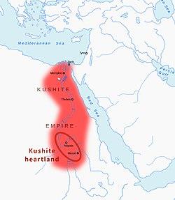 Kushite heartland, and Kushite Empire of the 25th dynasty of Egypt, circa 700 BC.[1]