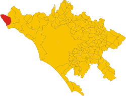 Location of Civitavecchia in the Metropolitan City of Rome Capital