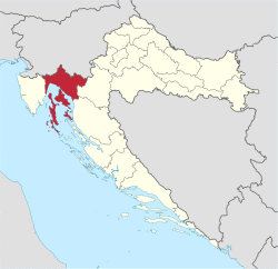Primorje-Gorski Kotar County within Croatia