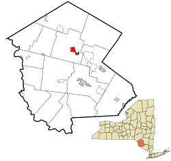 Location of Liberty village in Sullivan County, New York