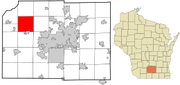 Location in Dane County and the state of Wisconsin.