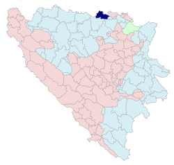 Location of Brod within Bosnia and Herzegovina