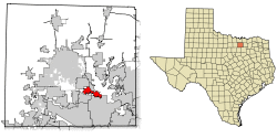 Location of Hickory Creek in Denton County, Texas