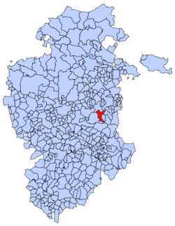 Municipal location of Rábanos in Burgos province