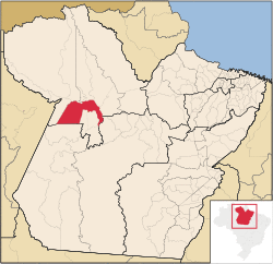 Location of Santarém municipality within Pará state