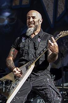 Ian performing with Anthrax in 2019