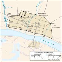 Vector map of Londinium in 400 AD
