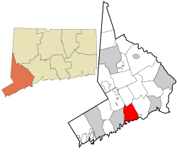 Location in Fairfield County and the state of Connecticut.