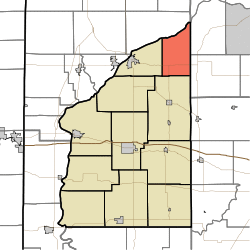 Location of Davis Township in Fountain County