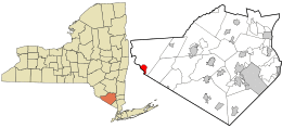 Location in Orange County and the state of New York.