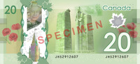 Canadian $20 note specimen - back.png