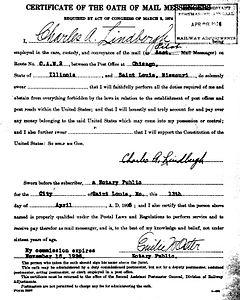 CharlesLindbergh PostOfficeOath.jpg
