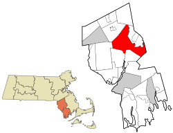 Location in Bristol County, Massachusetts