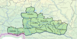 Map of Jurbarkas district municipality
