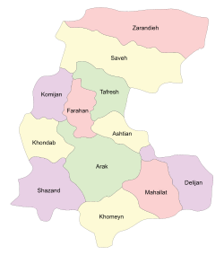 Counties of Markazi Province