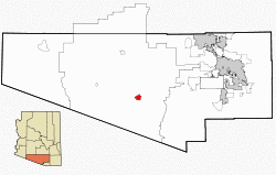 Location in Pima County and the state of Arizona