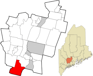 Location in Kennebec County and the state of Maine.