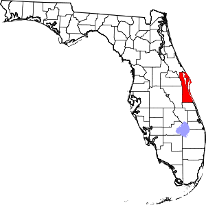 Map of Florida highlighting Brevard County