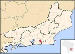 Location of Tanguá in the state of Rio de Janeiro