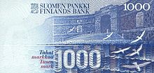 1000 markkaa obverse