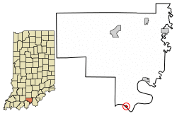 Location of Alton in Crawford County, Indiana.