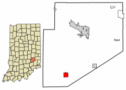 Location of Westport in Decatur County, Indiana.