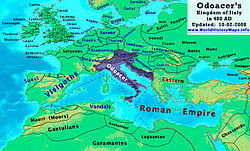 The Kingdom of Italy (under Odoacer) in 480 AD.