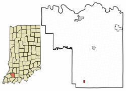 Location of Spurgeon in Pike County, Indiana.