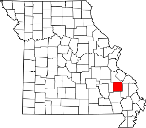 Map of Missouri highlighting Madison County